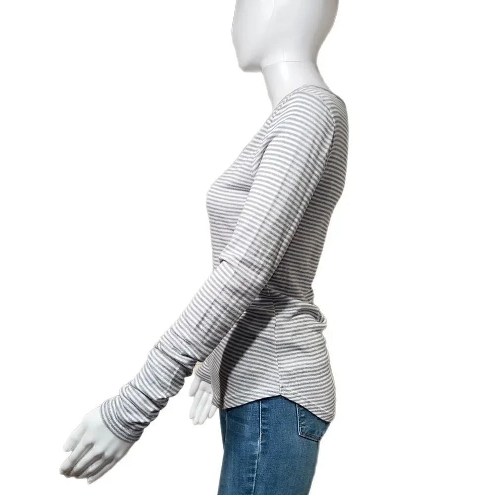 Grey/White Stripe Knit Top 